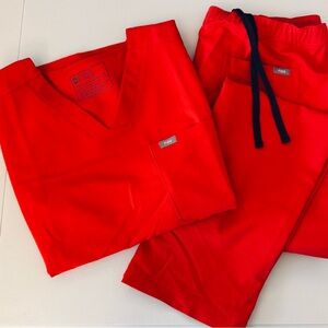 Men’s Figs Red Scrub Set